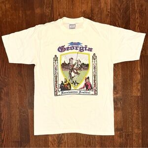 VTG 1992 Georgia Renaissance Fair Knight Horse All Sport Pro Weight Graphic Tee